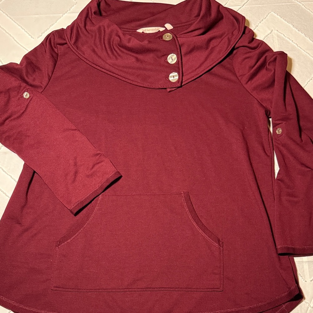 Soft Surroundings Wine Cowl Neck Top large